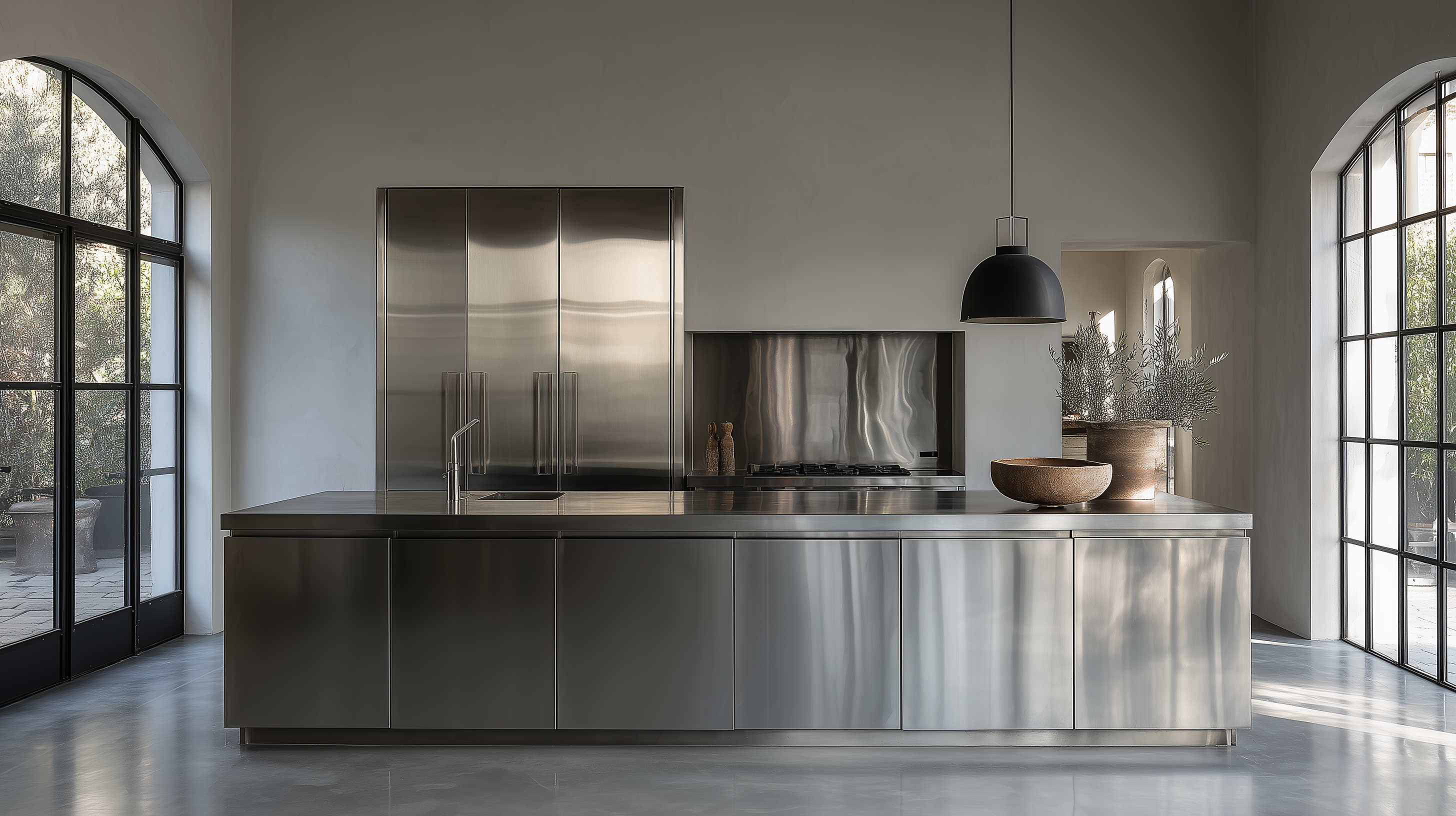 Whole-house stainless steel cabinets
