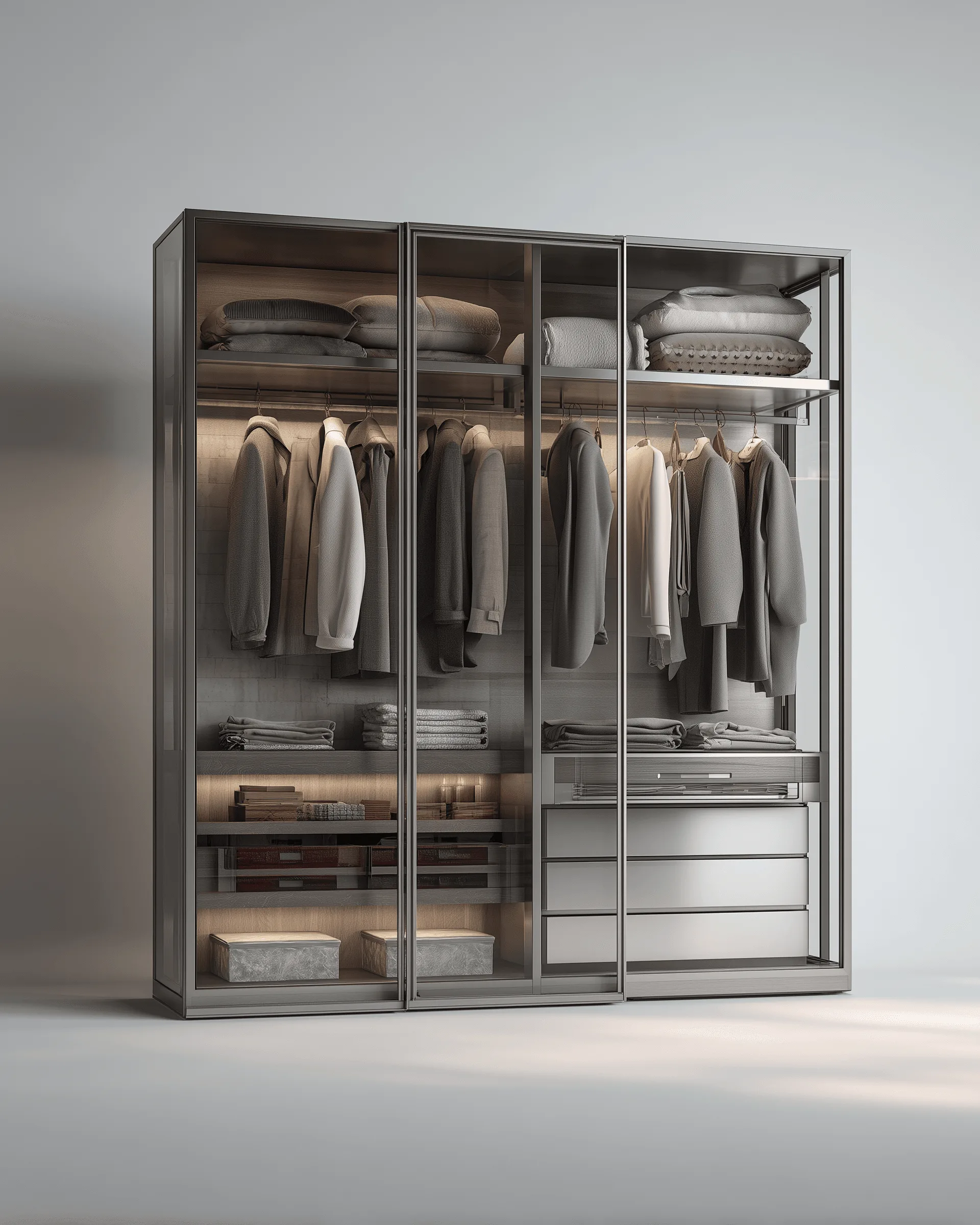 Full height made to measure wardrobe storage system