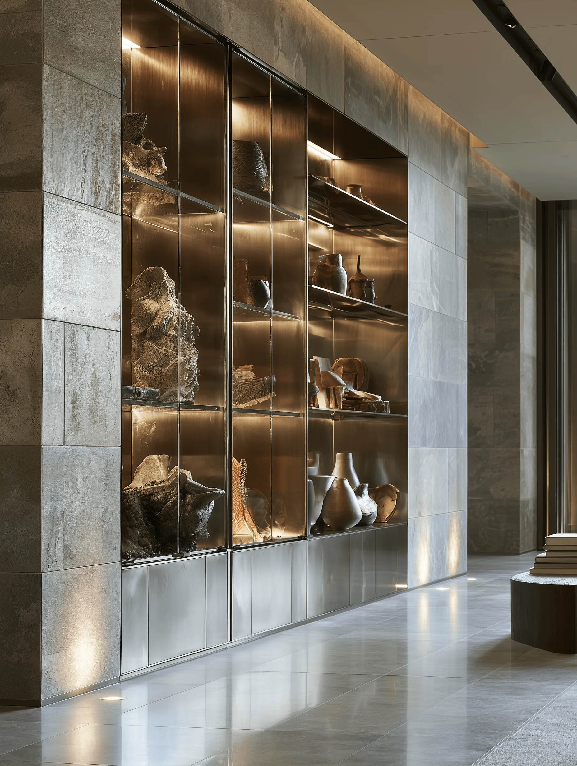 Zovia stainless steel glass display cabinet