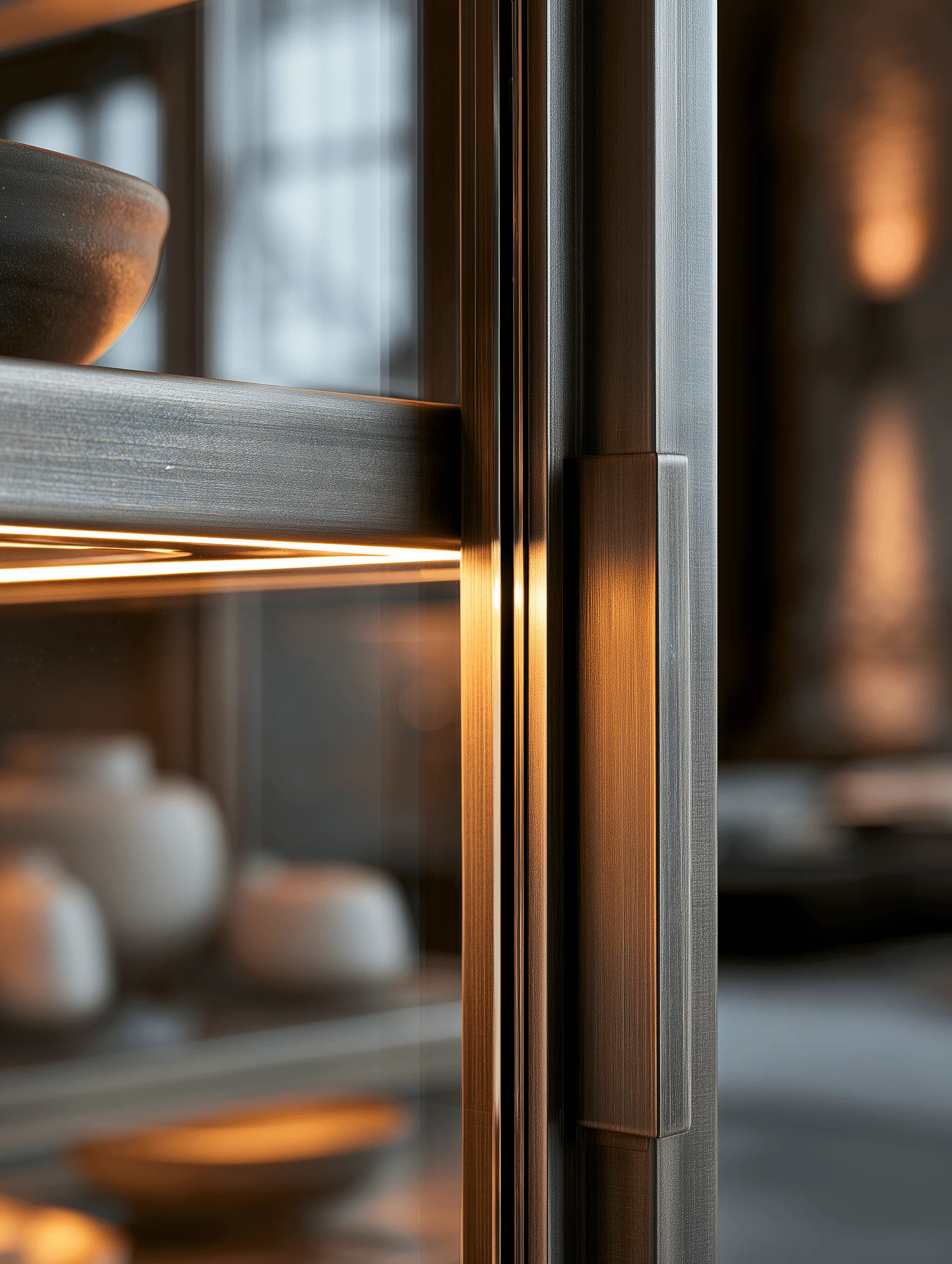 Zovia stainless steel glass display cabinet