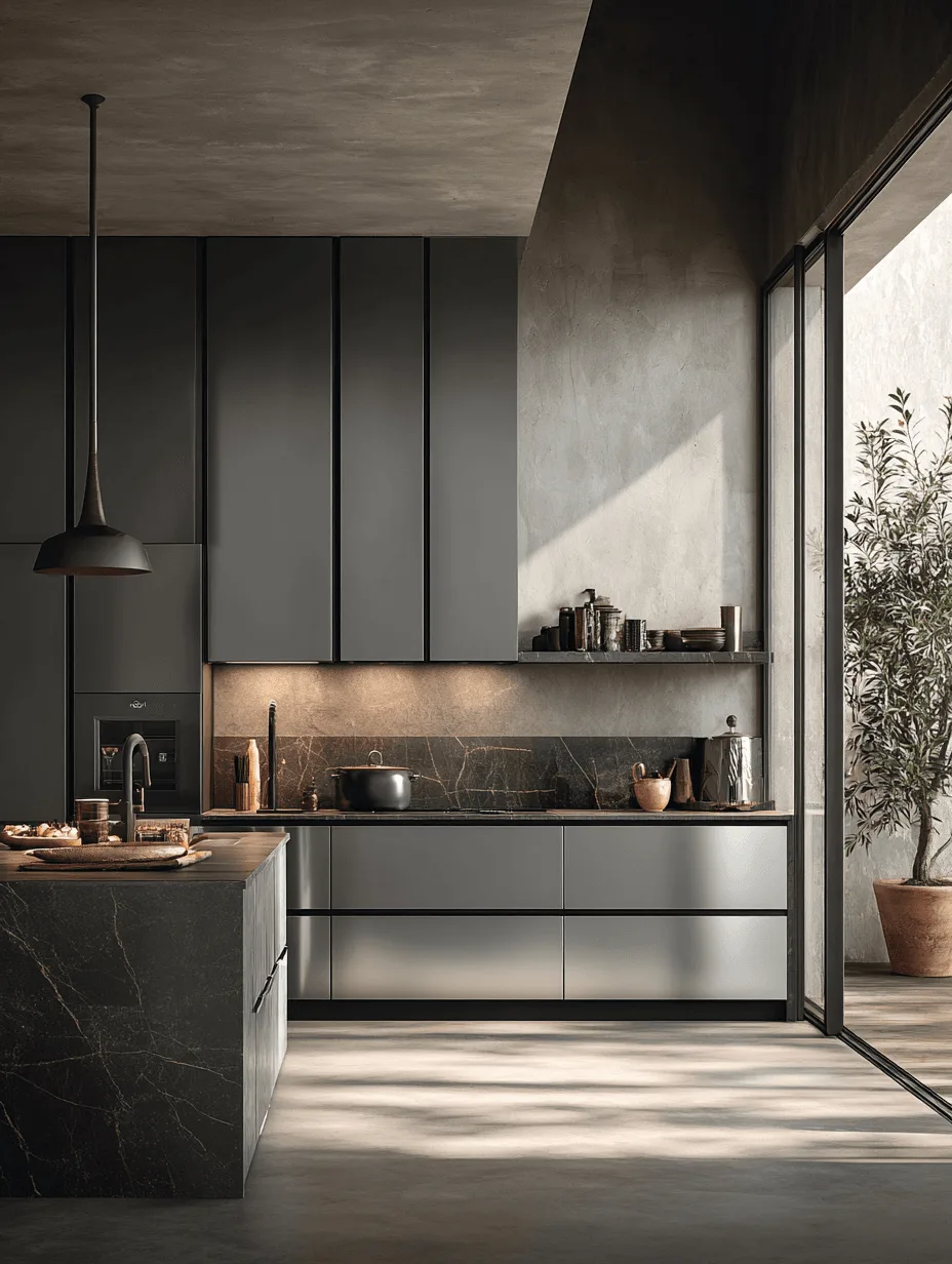Zovia Matte Black & Graphite stainless steel kitchen cabinet