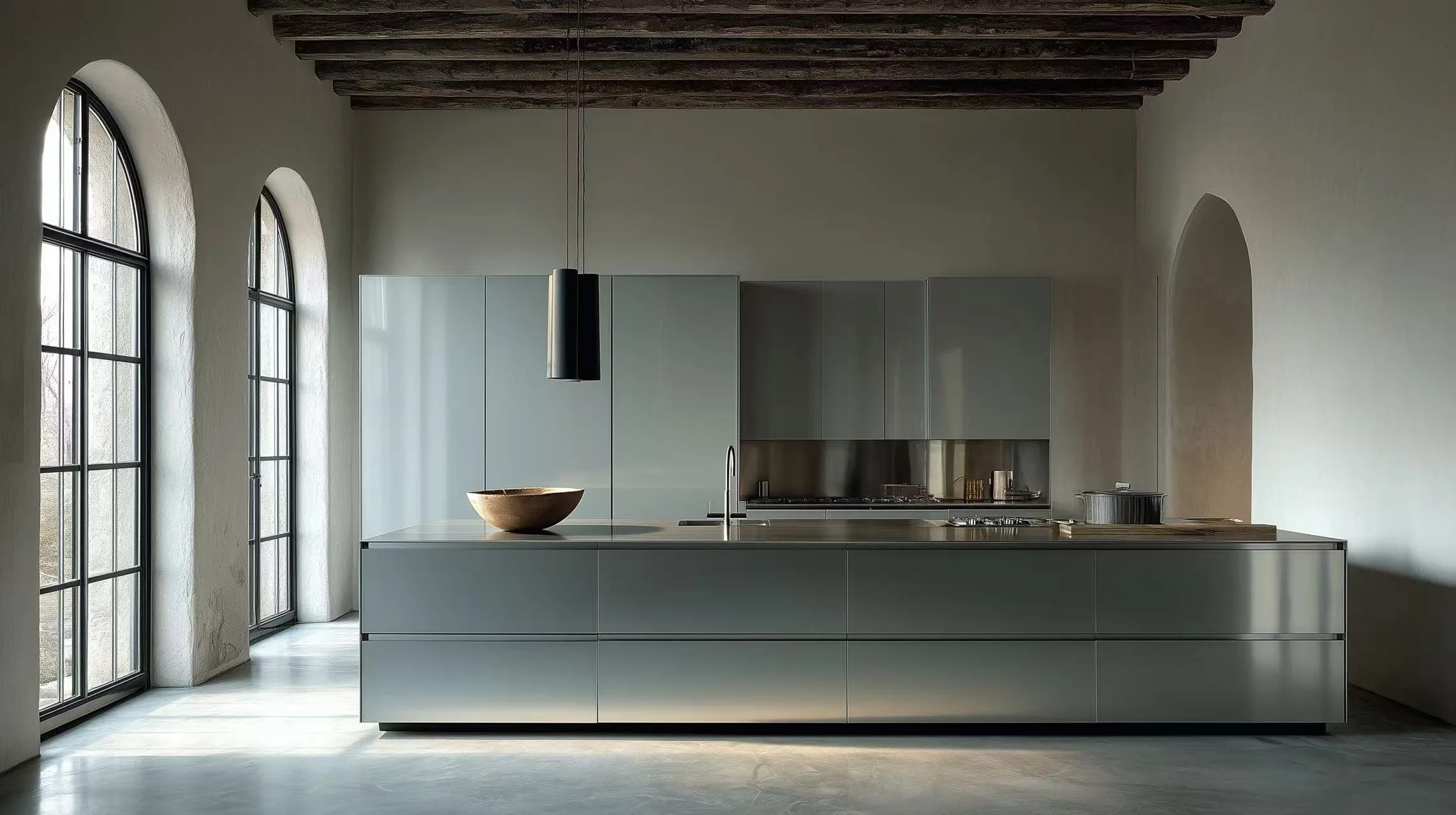 Zovia Cool Tones stainless steel kitchen cabinet