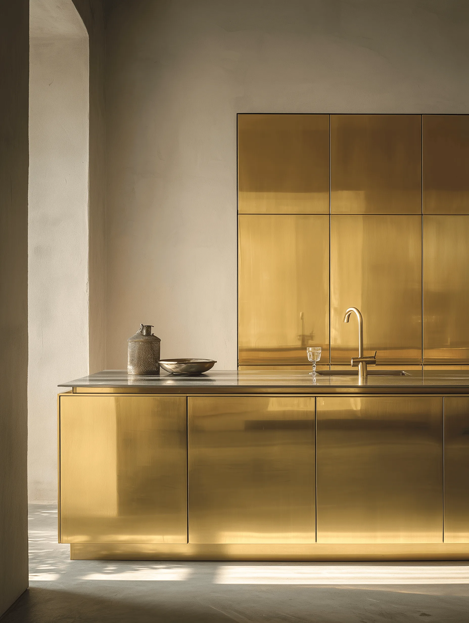 Zovia Champagne Gold & Brass stainless steel kitchen cabinet