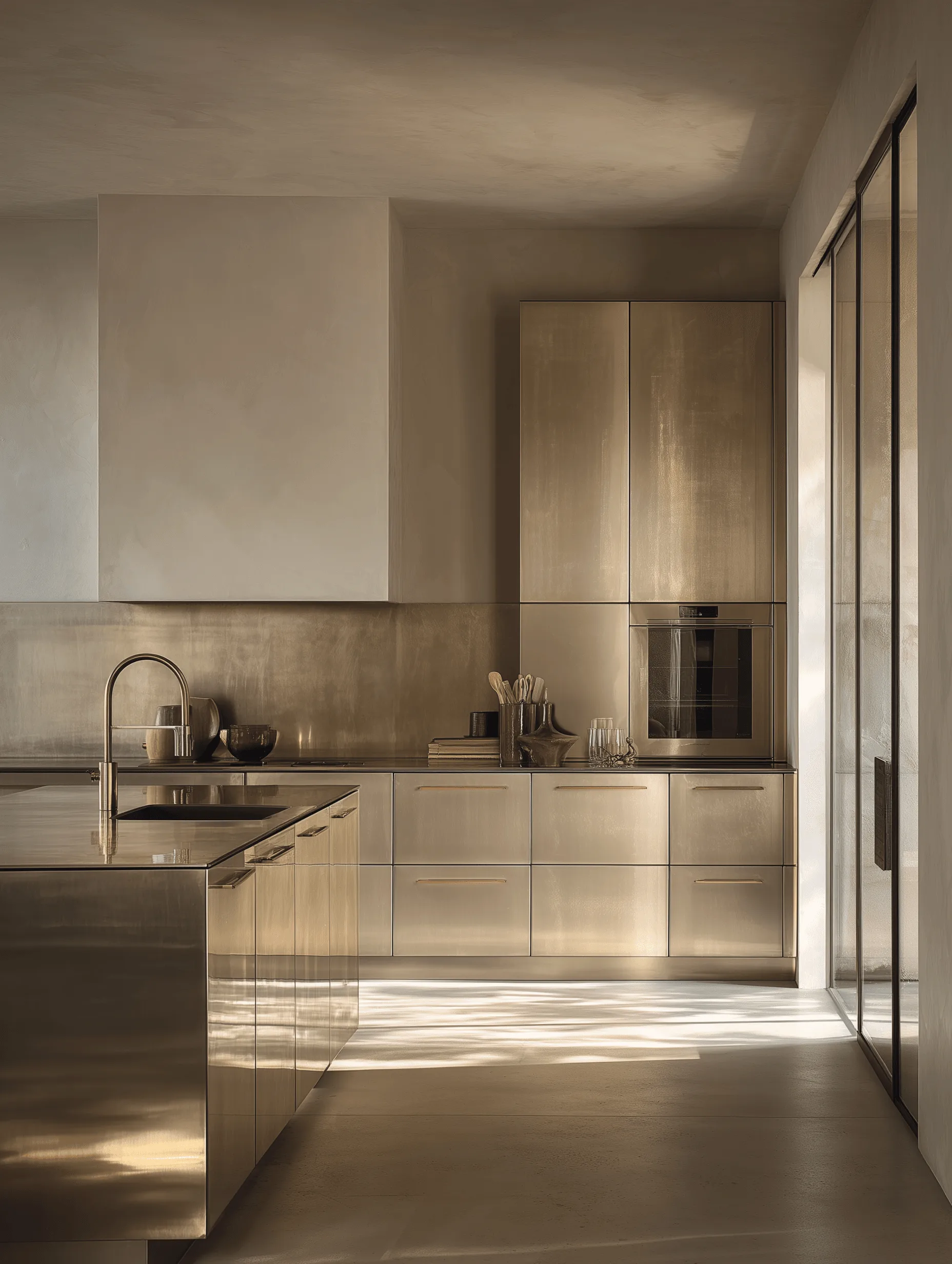 Zovia Champagne Gold & Brass stainless steel kitchen cabinet