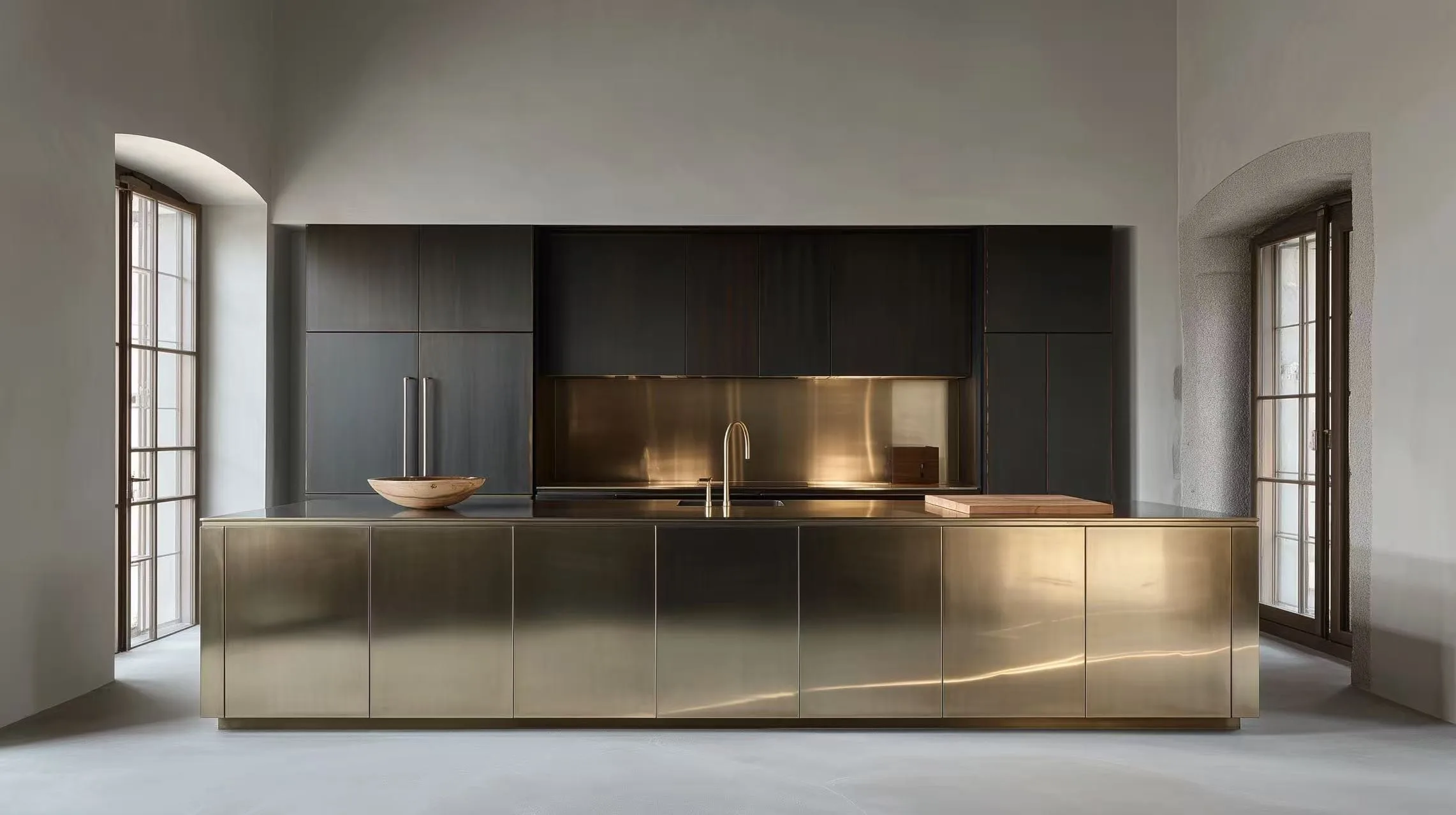 Zovia Champagne Gold & Brass stainless steel kitchen cabinet