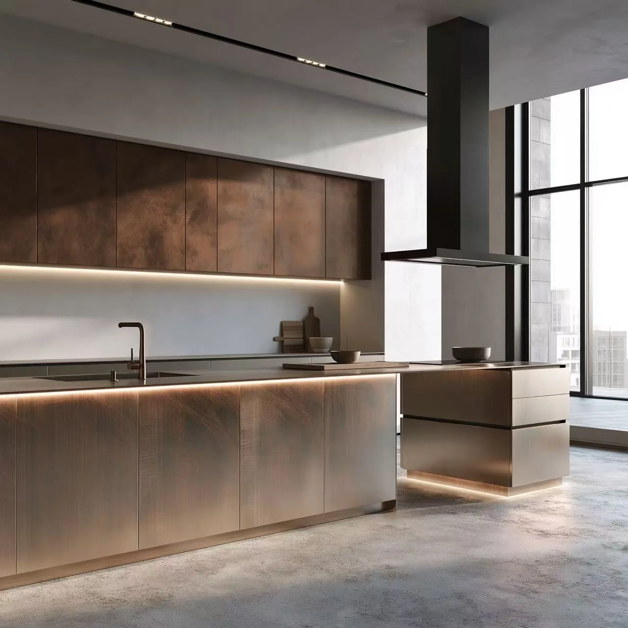 Zovia Champagne Gold & Brass stainless steel kitchen cabinet