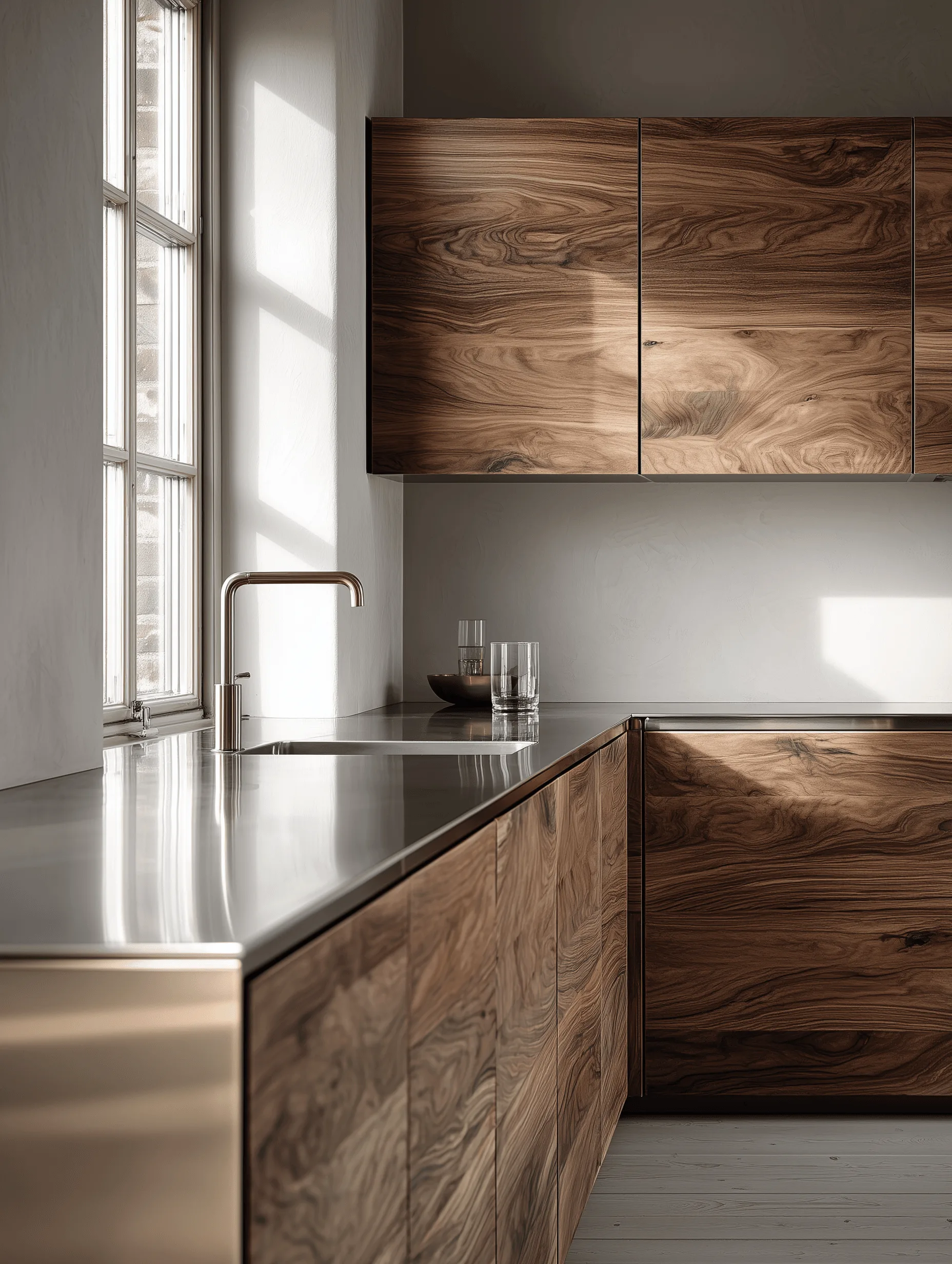 Zovia Warm Tones stainless steel kitchen cabinet