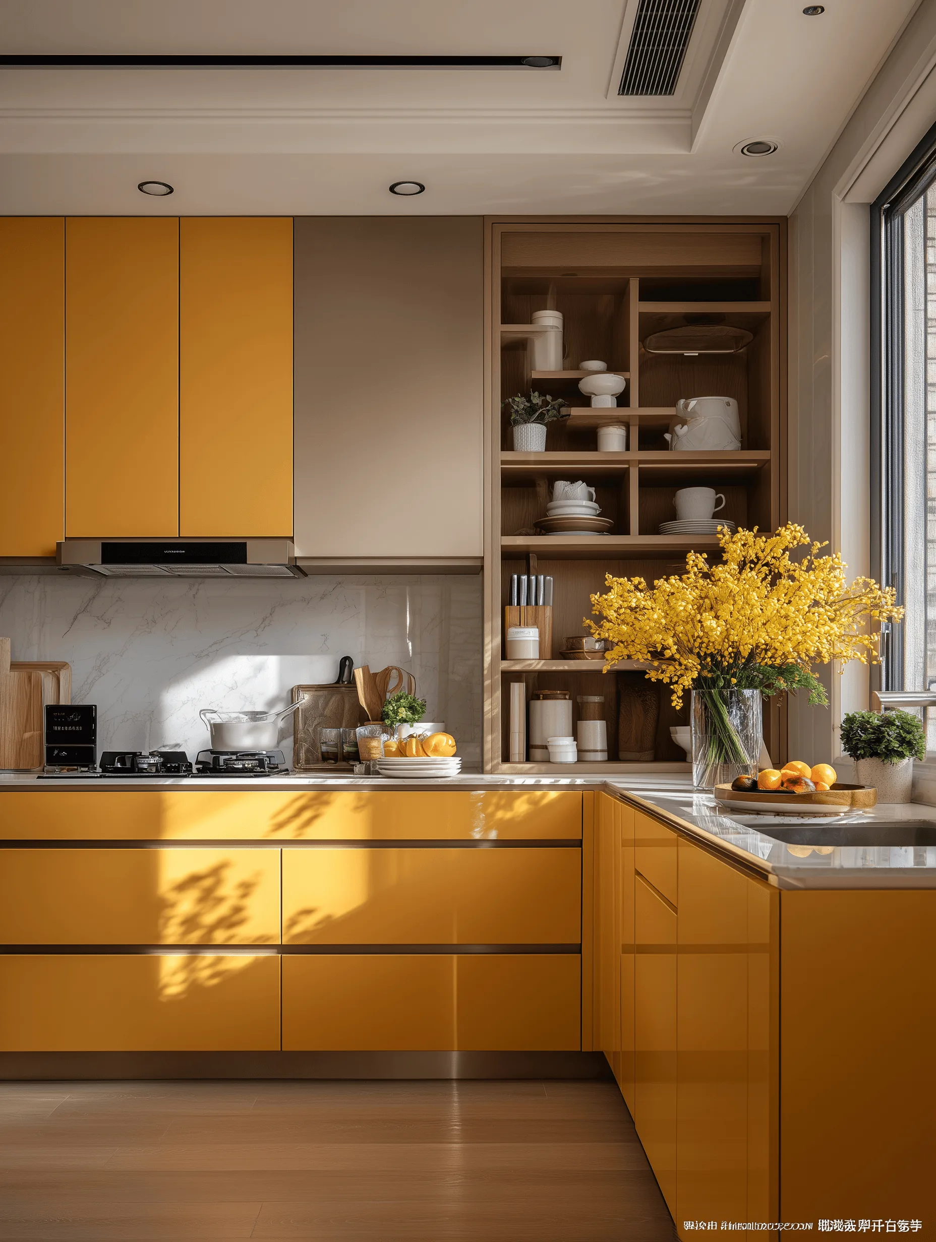 Zovia Warm Tones stainless steel kitchen cabinet