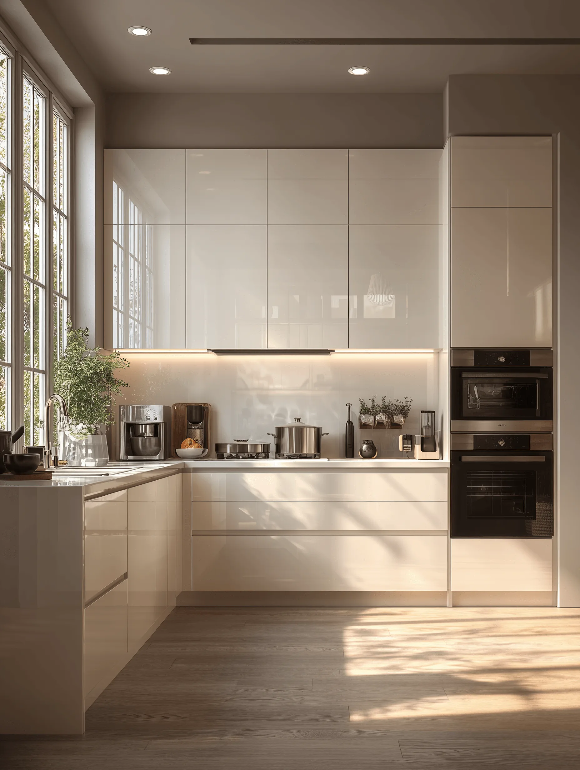 Zovia Warm Tones stainless steel kitchen cabinet