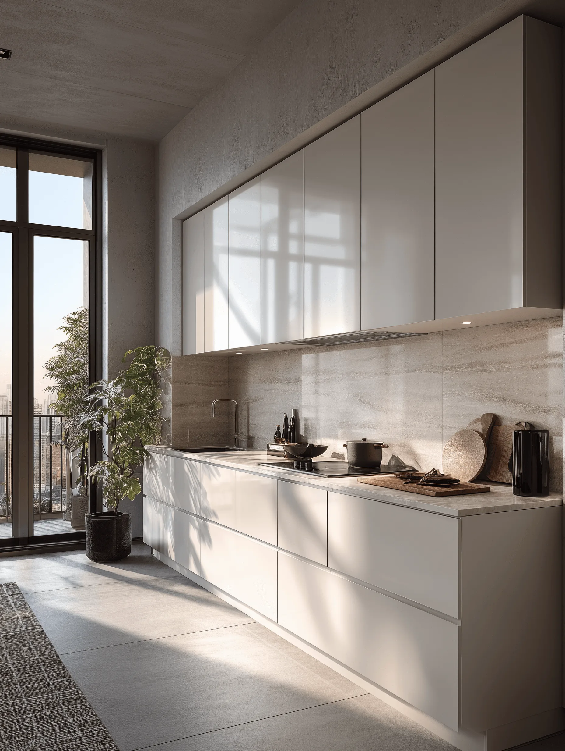 Zovia Warm Tones stainless steel kitchen cabinet