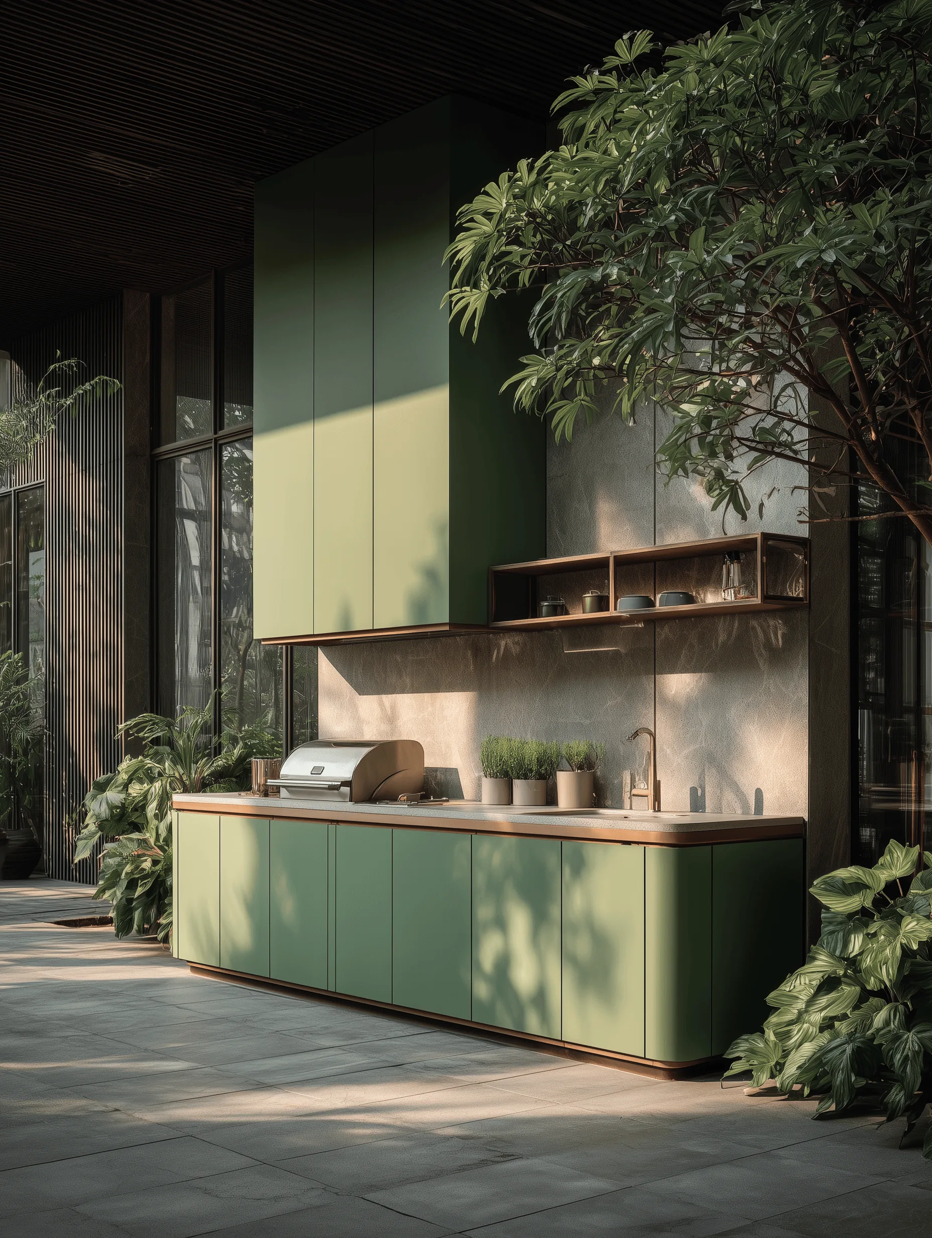 Zovia Color Coated — Blue, Green & Rose stainless steel outdoor kitchen