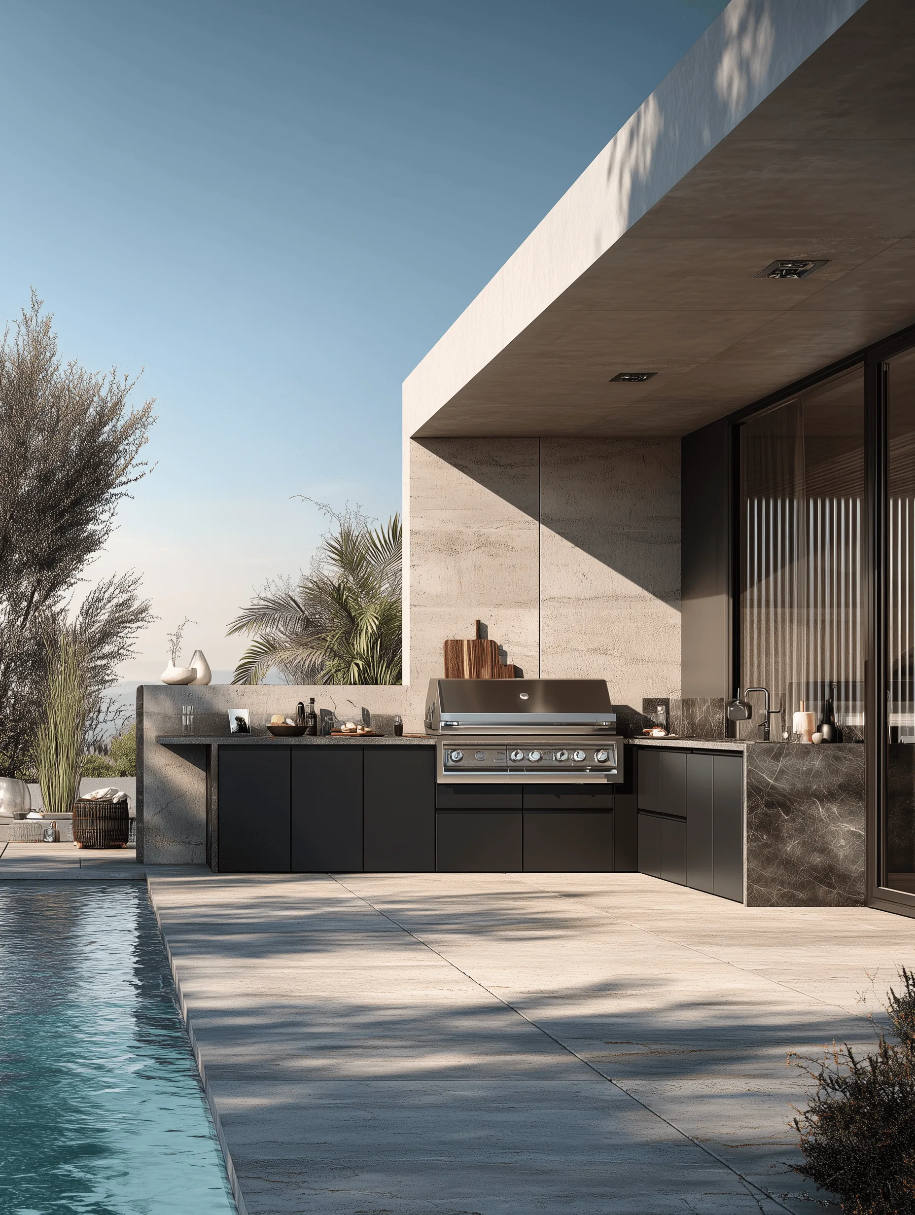 Zovia Matte Black & Dark Grey stainless steel outdoor kitchen