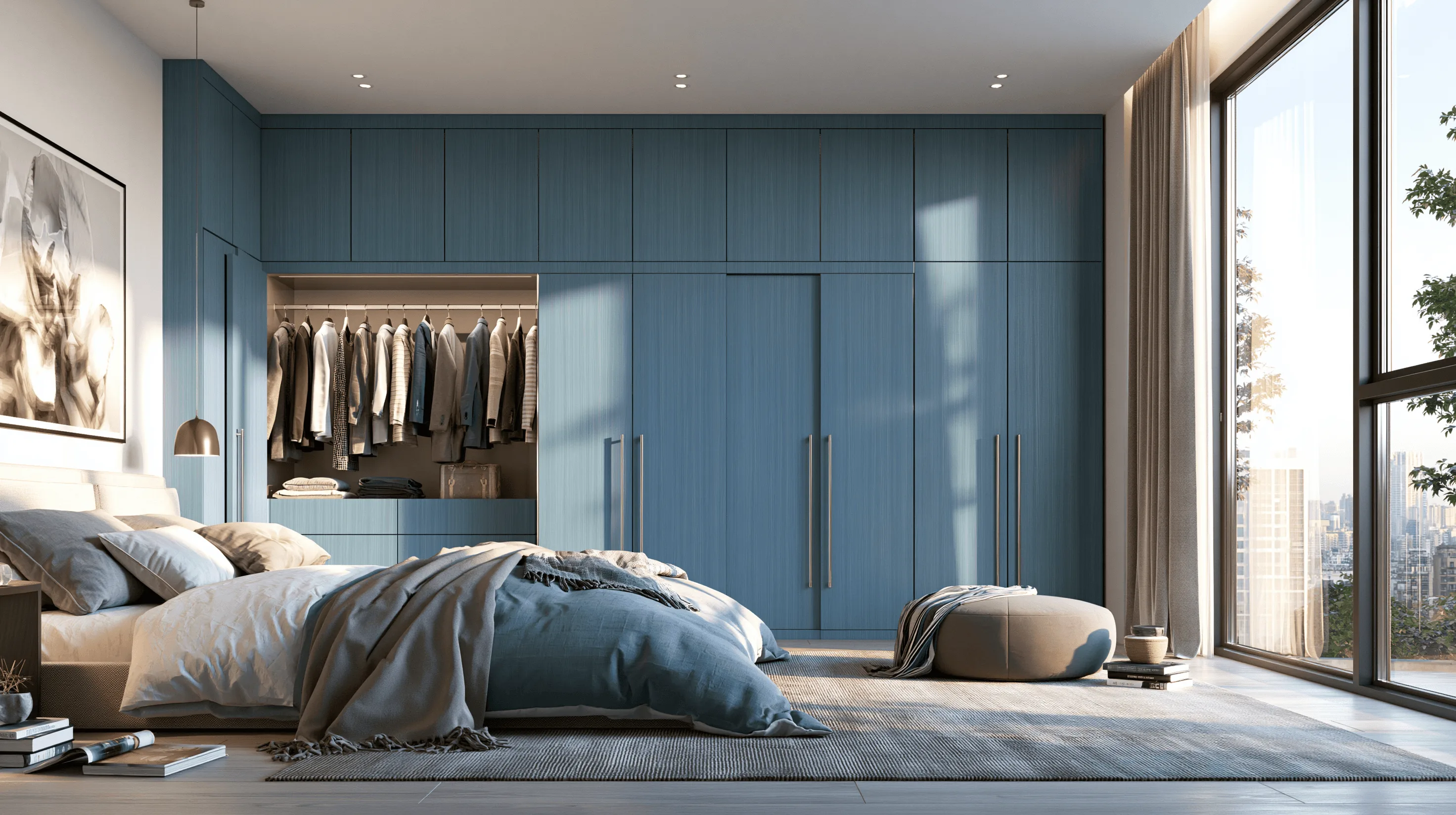 Zovia Steel Blue Cool Confidence stainless steel wardrobe