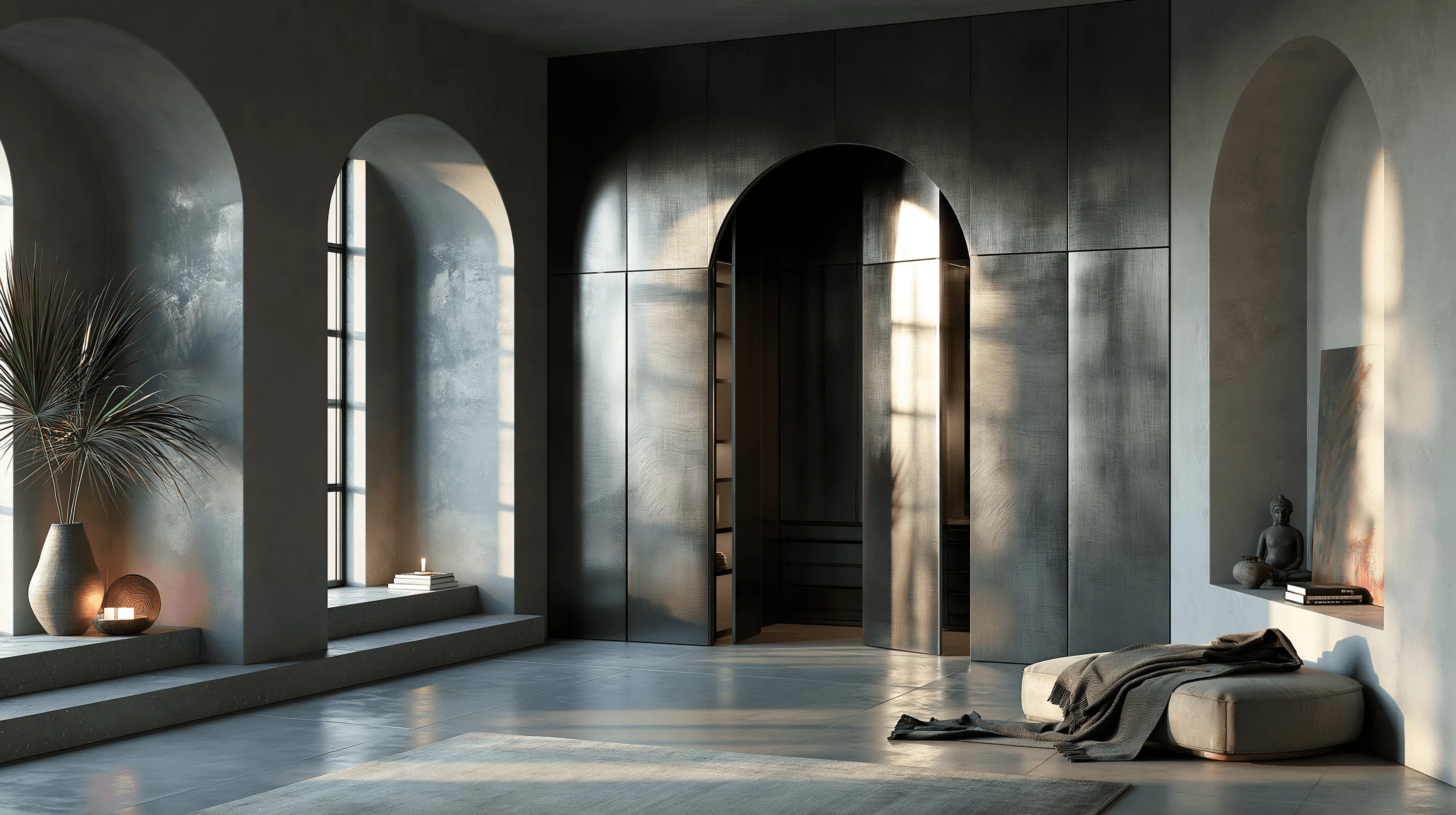 Zovia Dark Grey & Gunmetal stainless steel wardrobe
