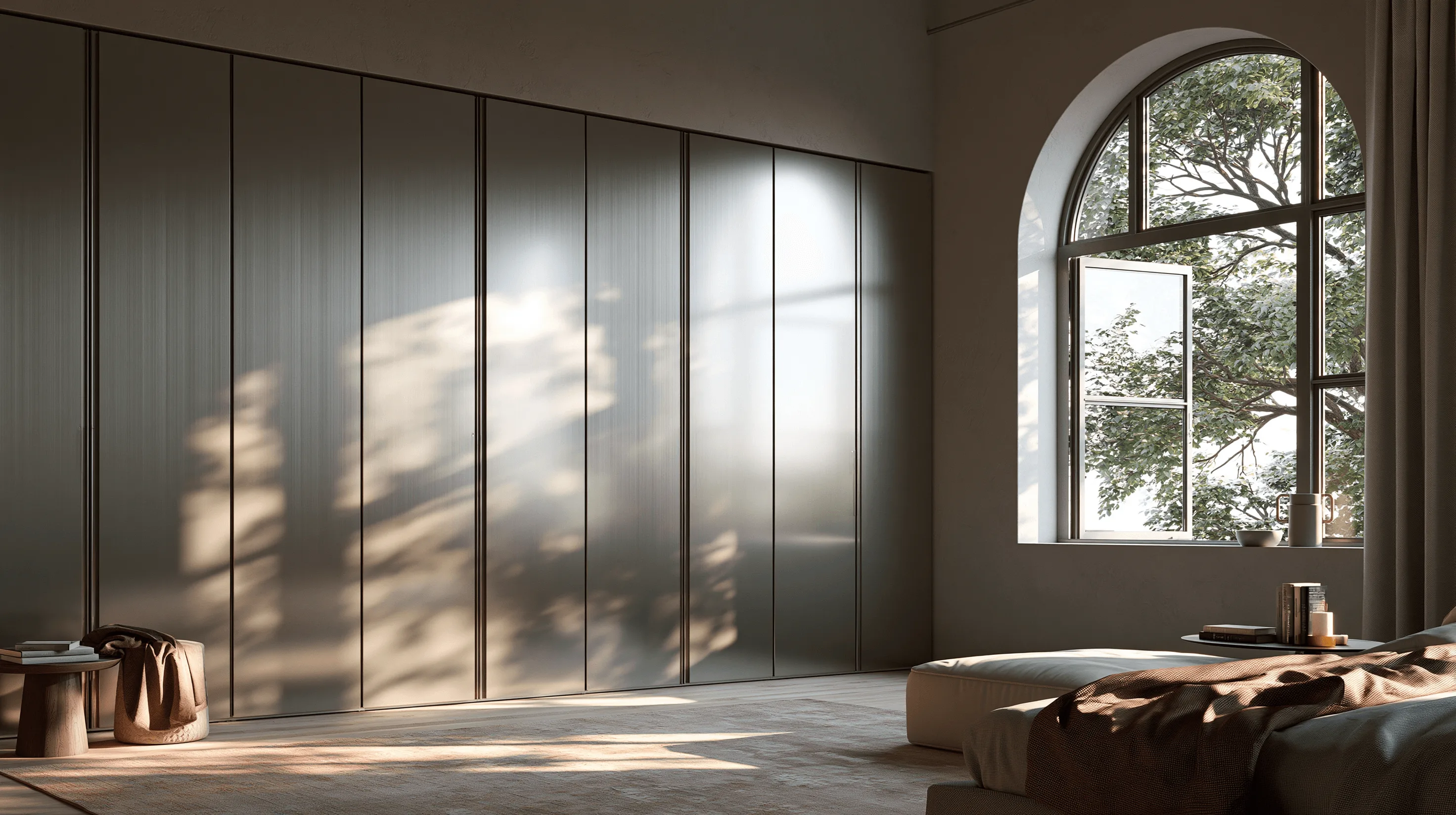 Zovia Dark Grey & Gunmetal stainless steel wardrobe