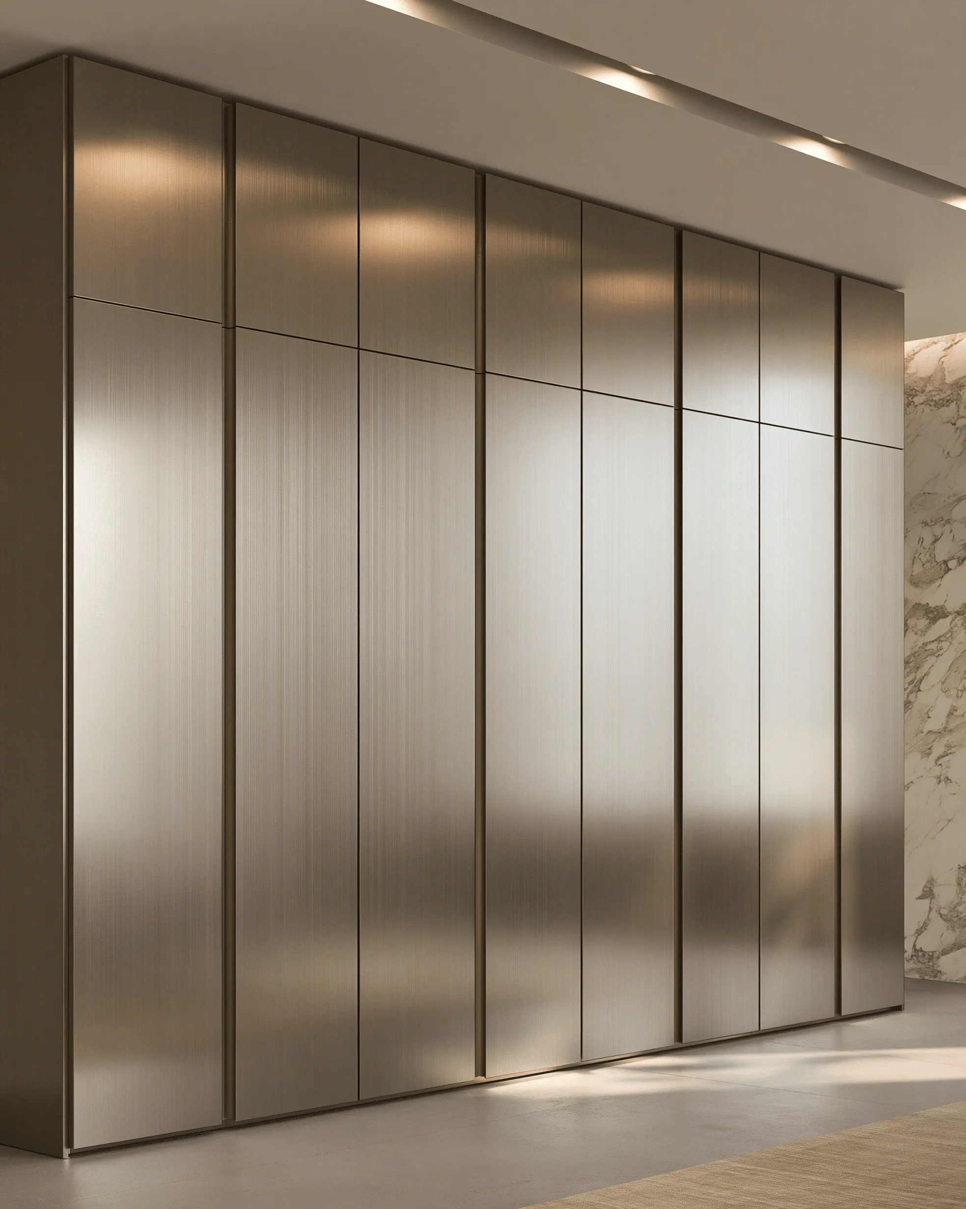 Zovia Champagne Gold & Antique Bronze stainless steel wardrobe