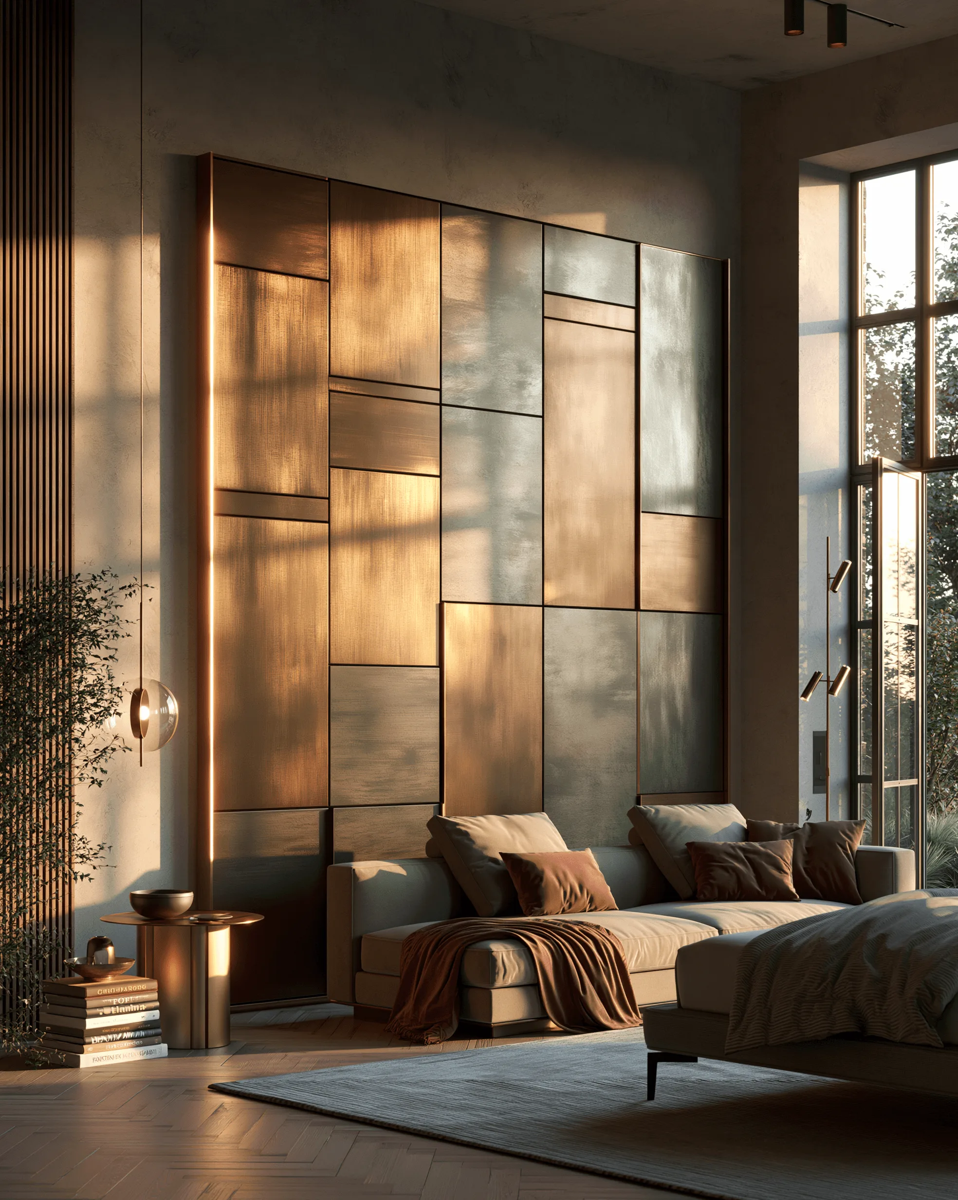 Zovia Champagne Gold & Antique Bronze stainless steel wardrobe