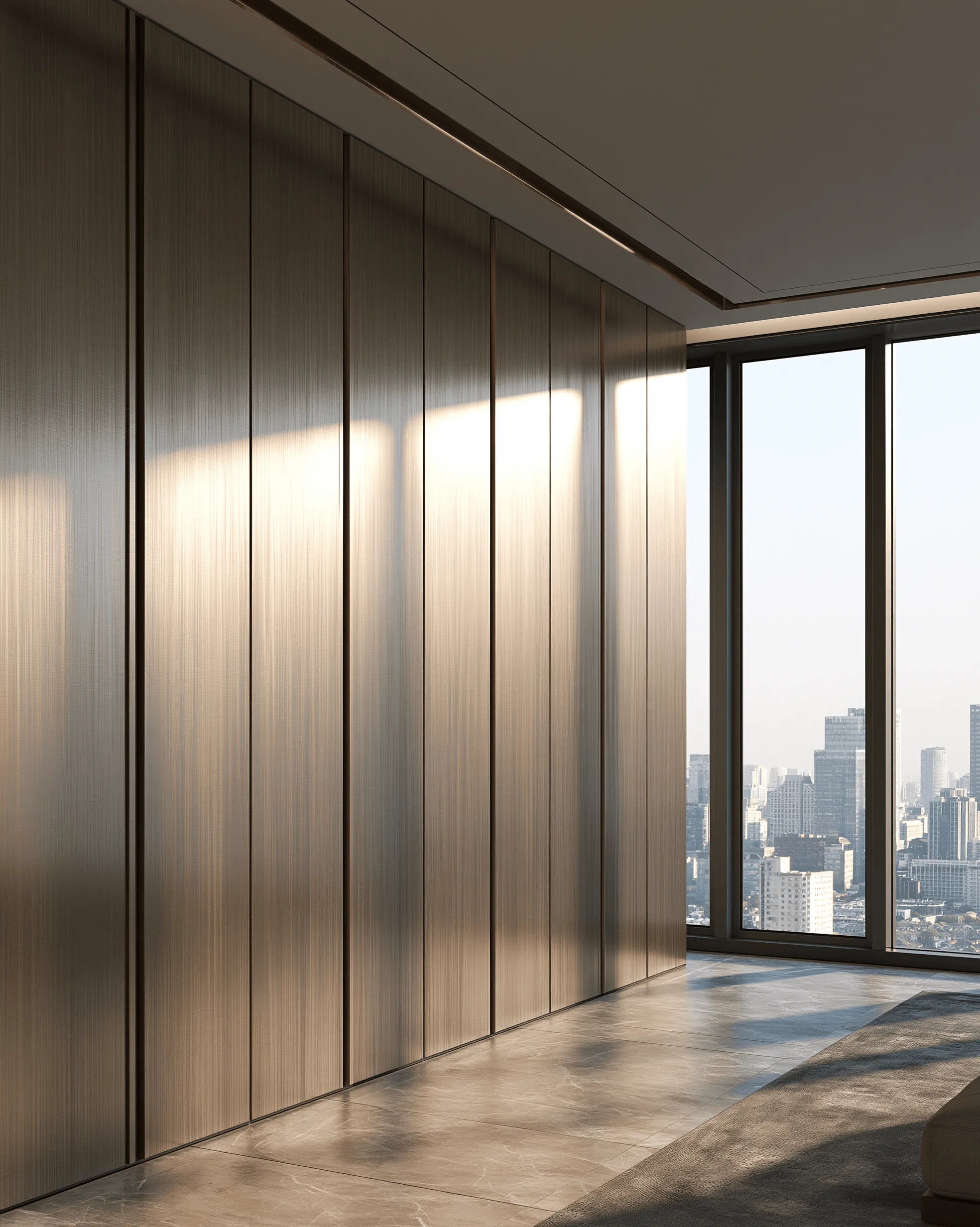 Zovia Champagne Gold & Antique Bronze stainless steel wardrobe
