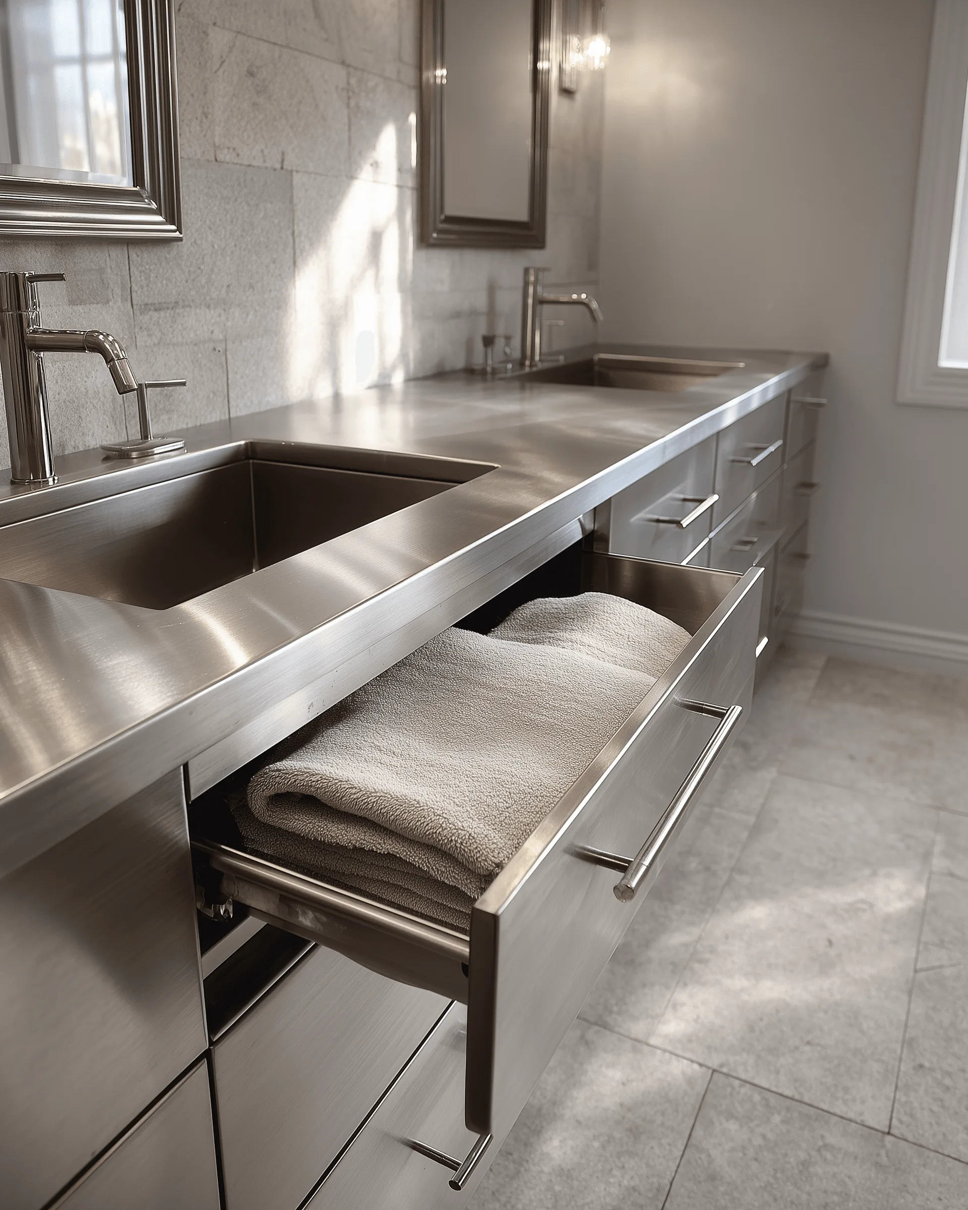 Indoor cabinetry application detail — Designer Bathroom