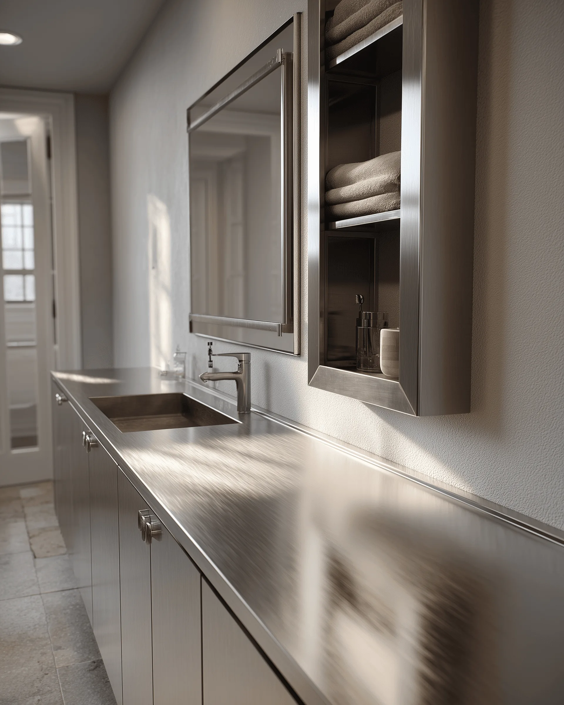 Indoor cabinetry application detail — Designer Bathroom
