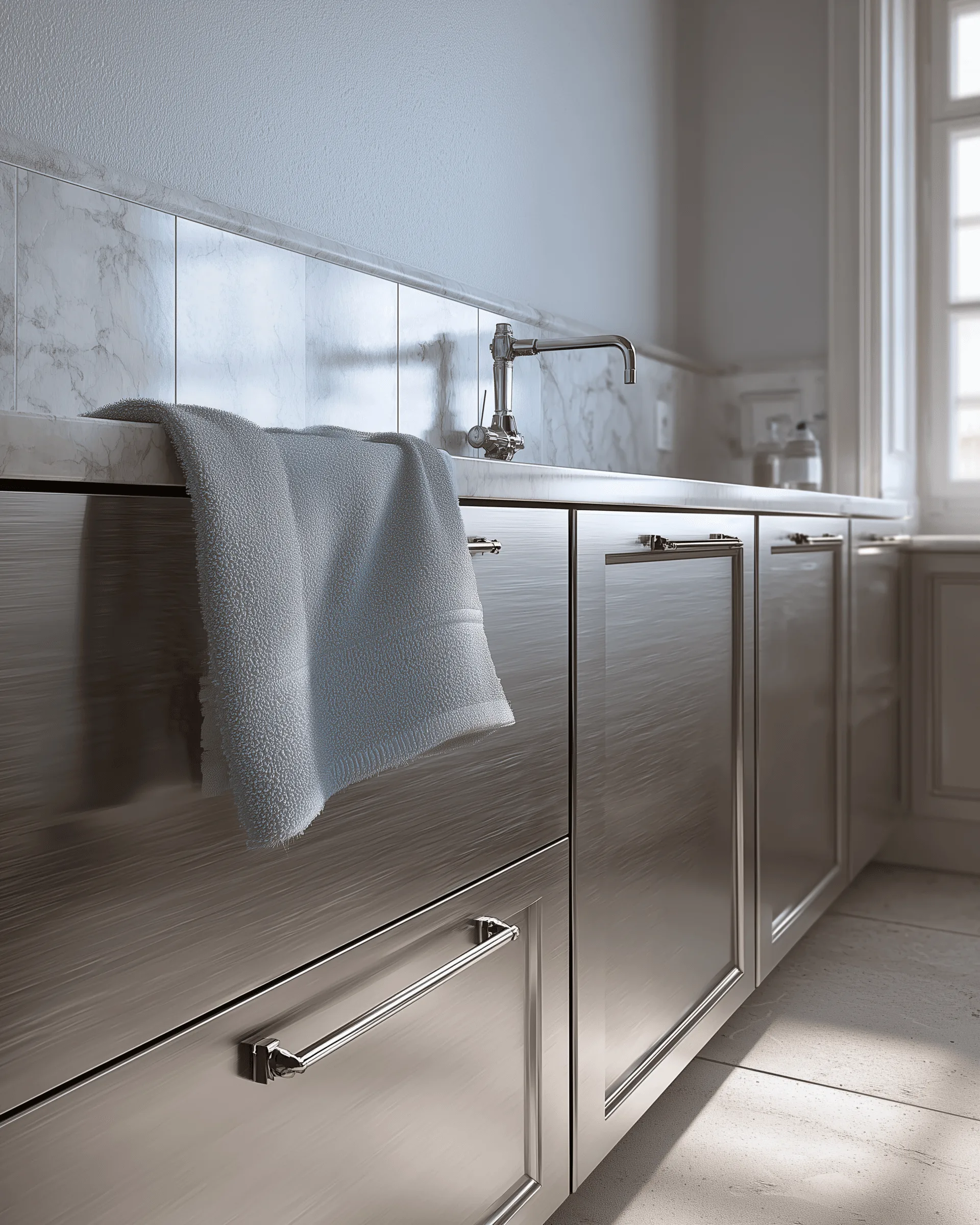 Indoor cabinetry application detail — Designer Bathroom