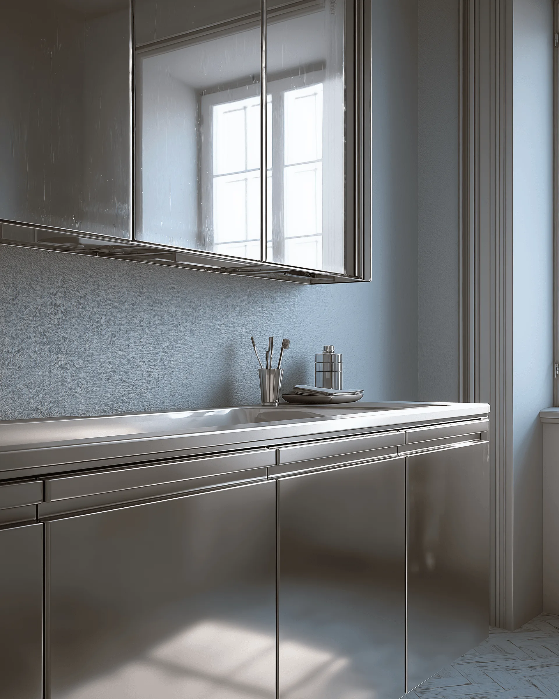 Indoor cabinetry application detail — Designer Bathroom