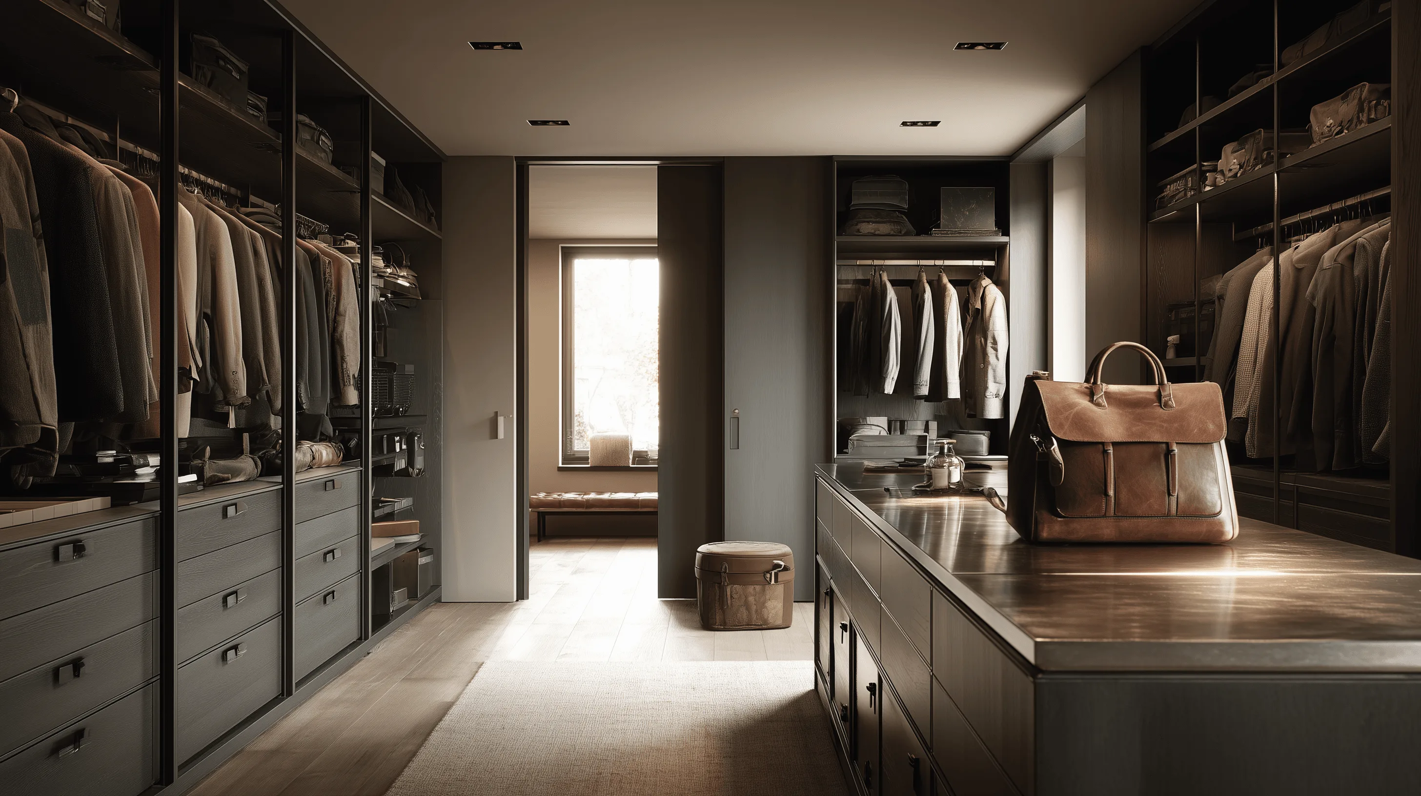 Stainless steel cabinetry application — Walk-In Wardrobe