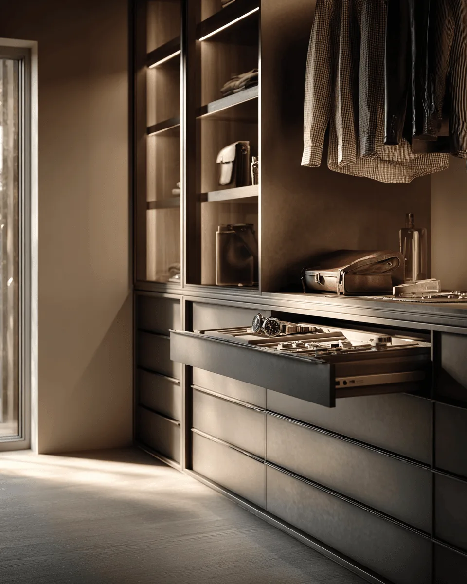 Indoor cabinetry application detail — Walk-In Wardrobe