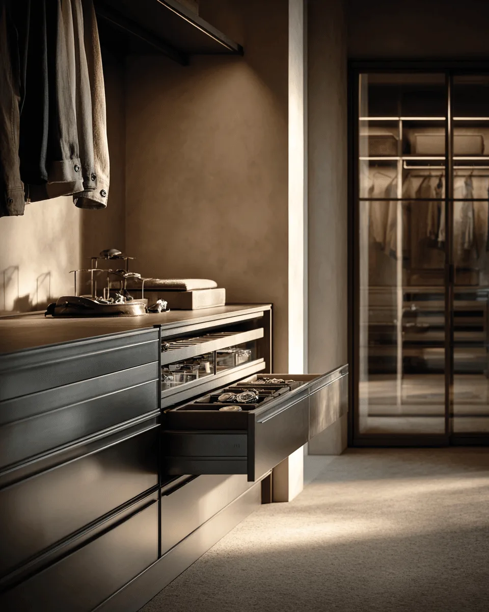 Indoor cabinetry application detail — Walk-In Wardrobe
