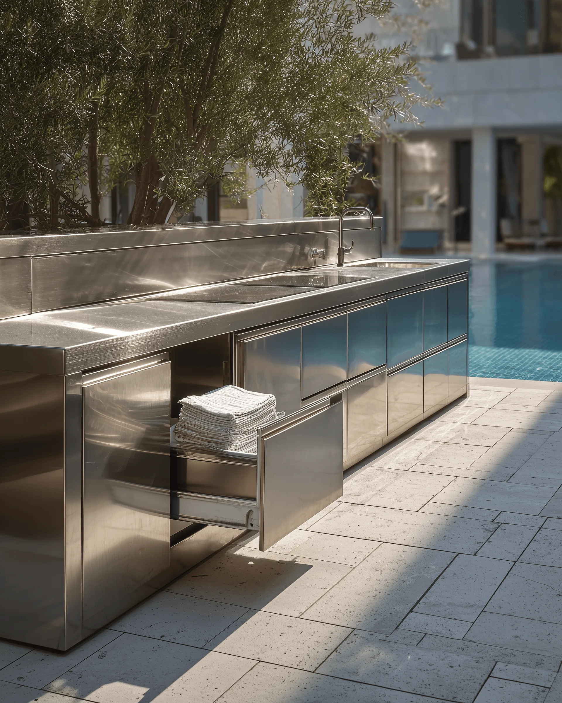 Outdoor kitchen application detail — Poolside Kitchen