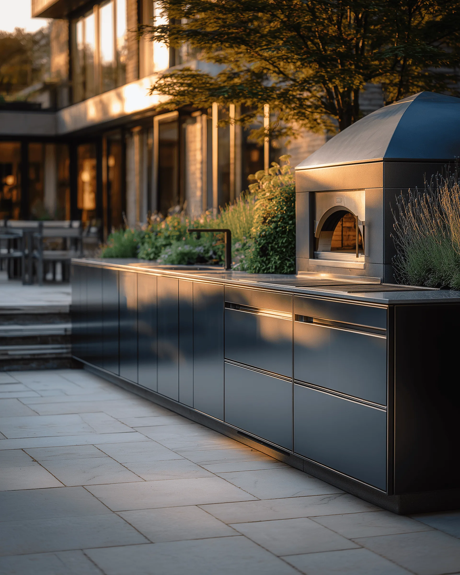 Outdoor kitchen application detail — Garden Kitchen & Pizza Oven