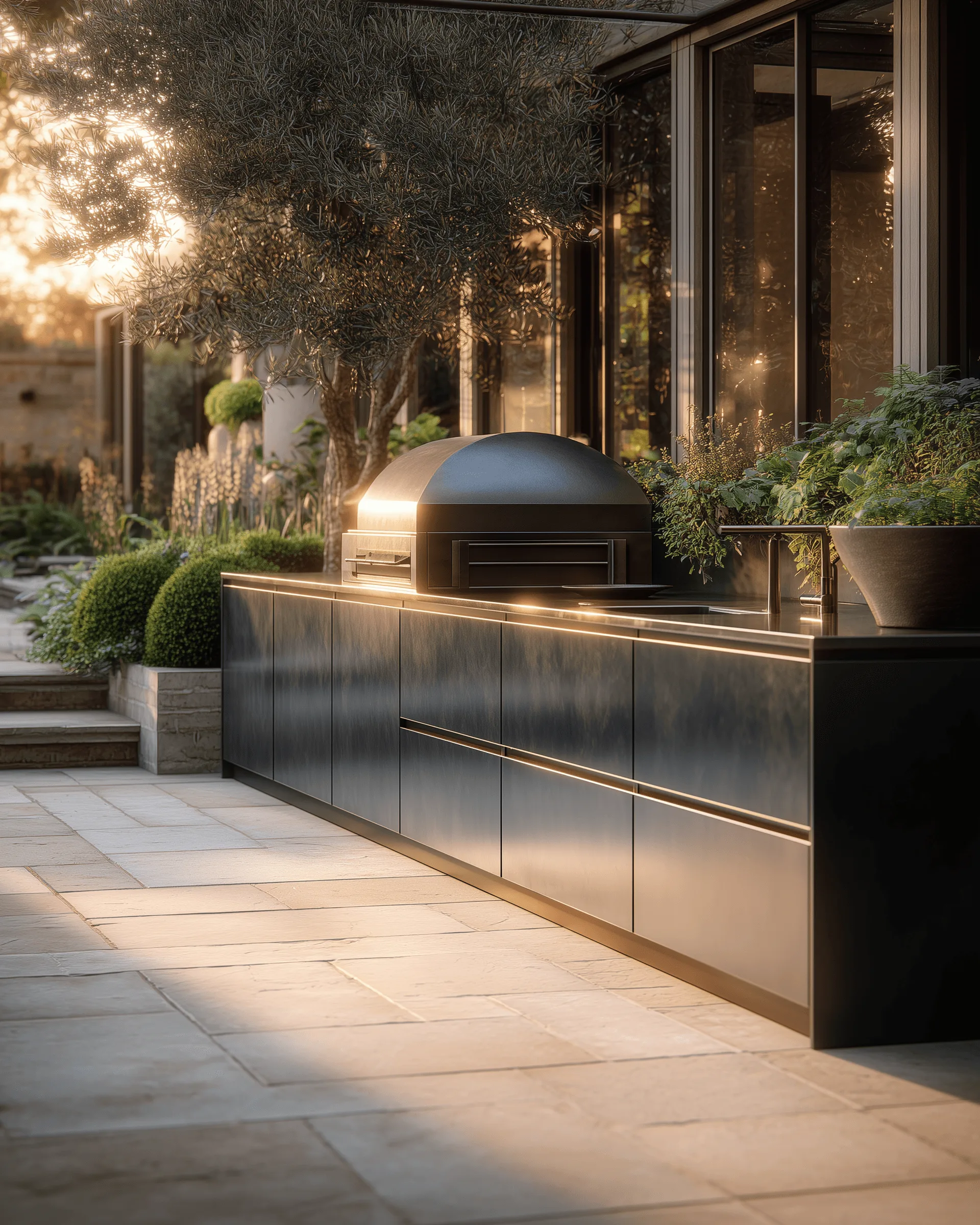 Outdoor kitchen application detail — Garden Kitchen & Pizza Oven