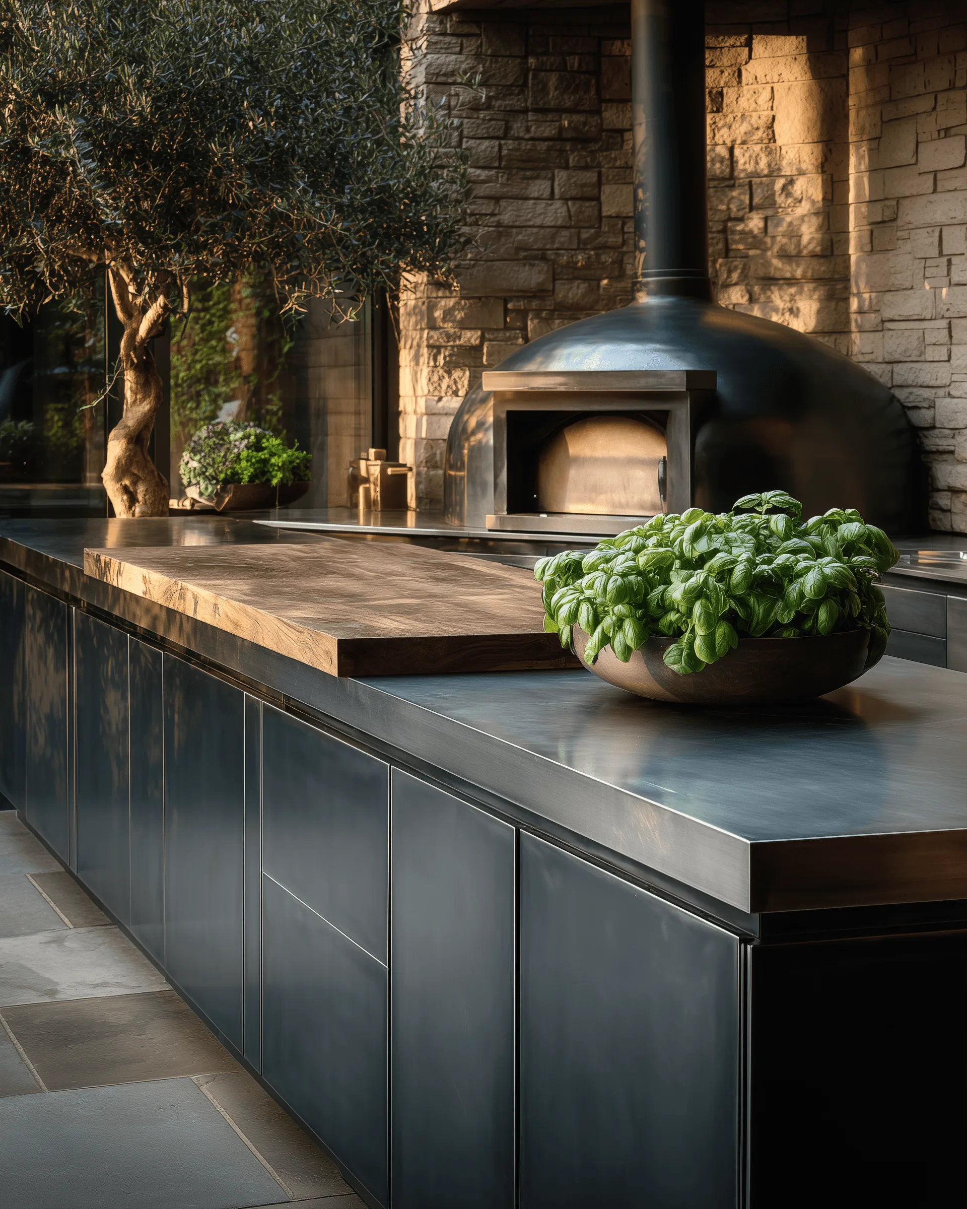 Outdoor kitchen application detail — Garden Kitchen & Pizza Oven