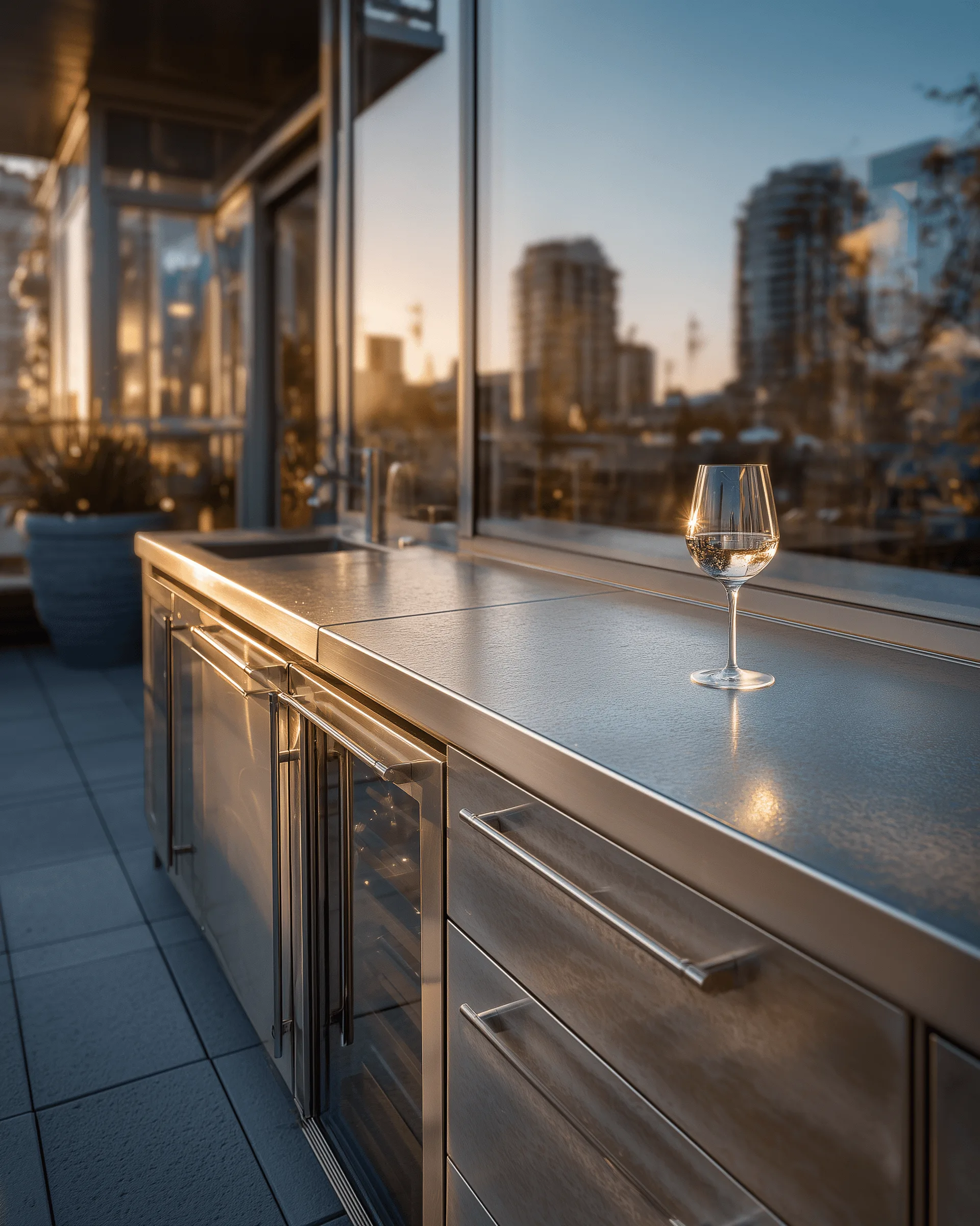 Outdoor kitchen application detail — Rooftop Terrace Kitchen